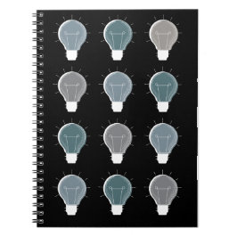 Caderno Espiral Repetição Escandinava Simples da Cinza Azul