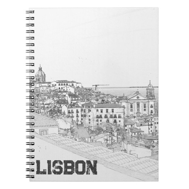 Caderno Espiral Reprodução do Lápis de Alfama em Lisboa (Frente)