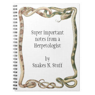 Caderno Espiral Répteis Antigos, Serpentes ou Víboras Entrelaçadas