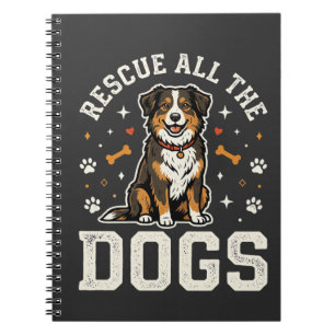 Caderno Espiral Resgate Todos Os Cães Vintage Cão