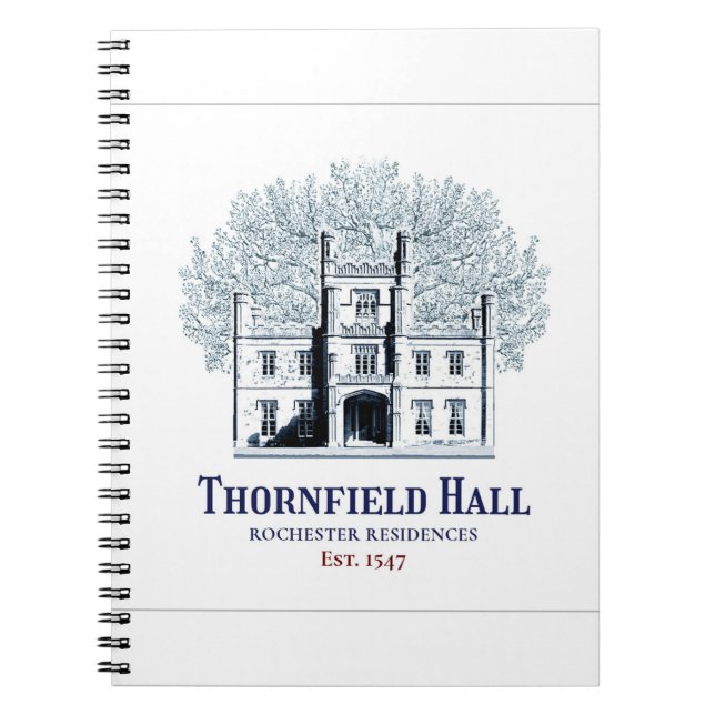 Caderno Espiral Residências de Jane Eyre Thornfield Hall Rochester (Frente)