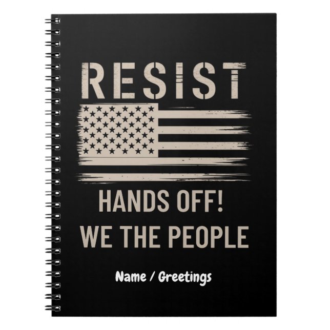 Caderno Espiral Resistência à Trump Protesto Camisa Anti-Política (Frente)