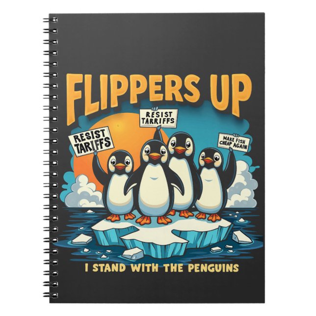 Caderno Espiral Resistir Eu Fico Com Pinguins (Frente)