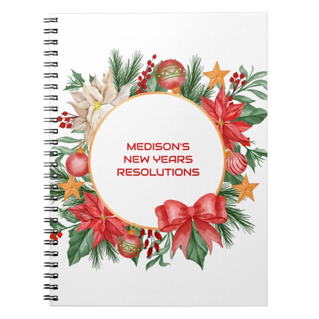 Caderno Espiral Resoluções de anos novos (Frente)