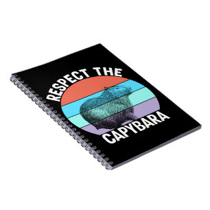 Caderno Espiral Respeite a camiseta engraçada do capivara amante d