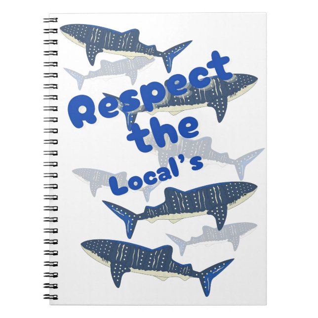 CADERNO ESPIRAL RESPEITE OS LOCAIS, A FAMÍLIA DE SHARK NADANDO PER (Frente)