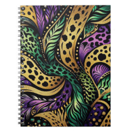 CADERNO ESPIRAL RESPLENDOR PURPURA VERDE DOURADO MARDI GRAS