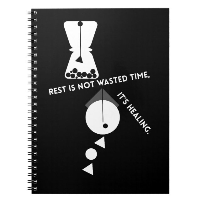 Caderno Espiral Rest Is Not Wasted Time – Healing Journal (Frente)