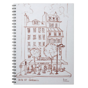 Caderno Espiral Restaurante no Boulevard Saint-Germain, Paris