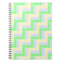 Caderno Espiral Retângulos de Pastel Linhas Brancas Padrão