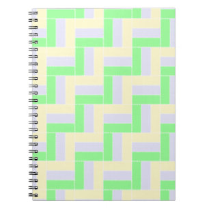 Caderno Espiral Retângulos de Pastel Linhas Brancas Padrão