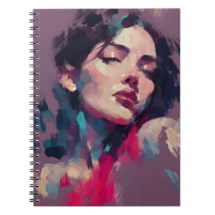 Caderno Espiral Retrato Abstrato de Luz Neon