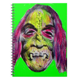 Caderno Espiral retrato assustador de monstro de horror infantil