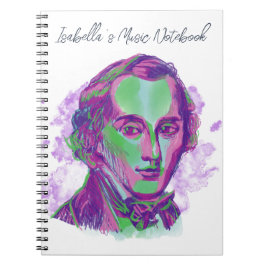 Caderno Espiral Retrato Aurora de Chopin