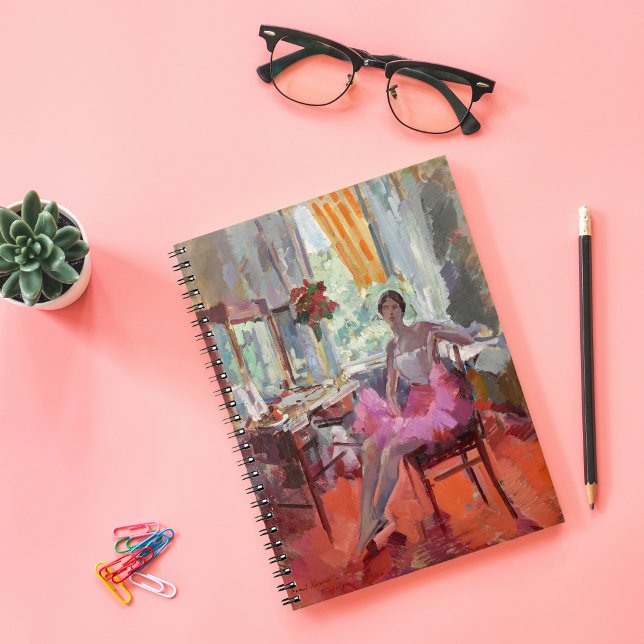 Caderno Espiral Retrato da Ballerina Vera Trefilova | Korovin (Criador carregado)