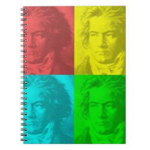 Caderno Espiral Retrato De Beethoven Em Quadrados