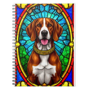 Caderno Espiral Retrato de Cão Majestoso com Moldura Dourada Luxuo