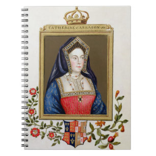 Caderno Espiral Retrato de Catarina de Aragão (1485-1536) øs Qu