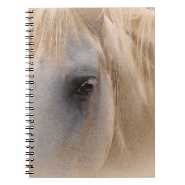 Caderno Espiral Retrato de Cavalo Branco (Frente)