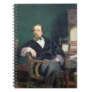 Caderno Espiral Retrato de Charles Dickens (óleo em canvas)