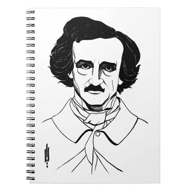 Caderno Espiral Retrato de Edgar Allan Poe (Frente)