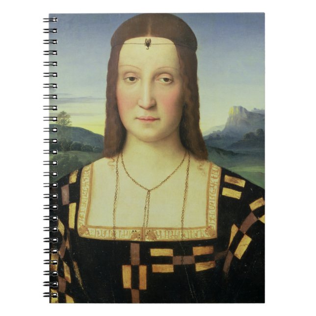 Caderno Espiral Retrato de Elizabeth Gonzaga, c.1504 (óleo na (Frente)