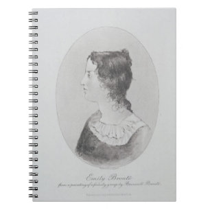 Caderno Espiral Retrato de Emily Bronte (1818-48) gravado por Wal