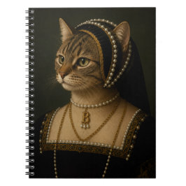 Caderno Espiral Retrato de Gato Anne Boleyn – Rainha Tudor Renasce