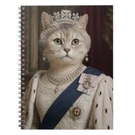 Caderno Espiral Retrato de Gato da Rainha Elizabeth II | Arte Feli