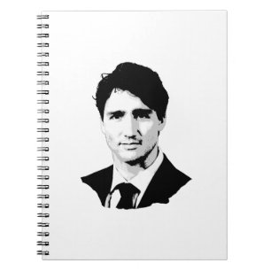 Caderno Espiral Retrato de Justin Trudeau