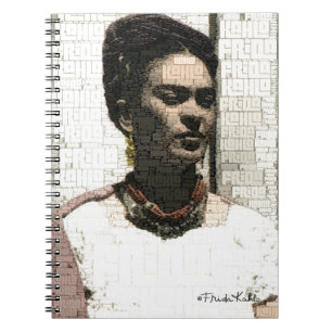 Caderno Espiral Retrato de matéria têxtil de Frida Kahlo