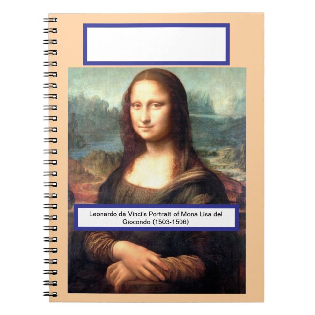 Caderno Espiral Retrato de Mona Lisa, de Leonardo da Vinci (Frente)