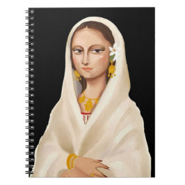 Caderno Espiral Retrato de Mulher Elegante | Ilustração de Arte Cu