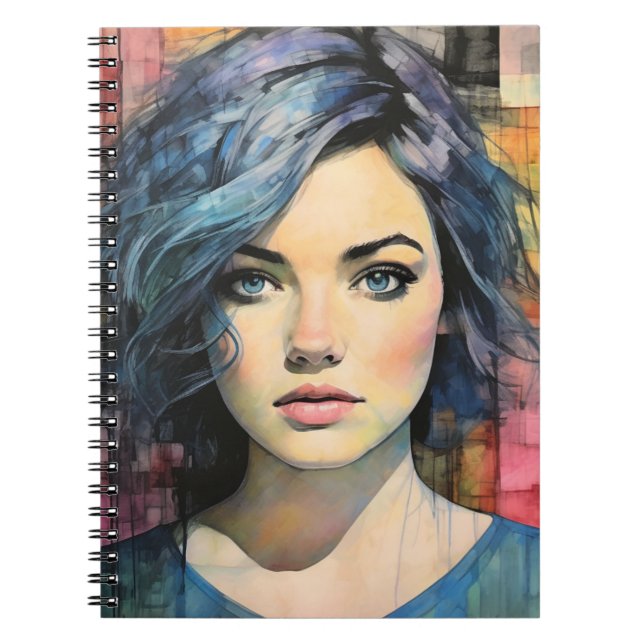 Caderno Espiral Retrato de Pastel de Óleo | Notebook (Frente)