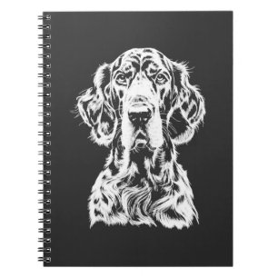 Caderno Espiral Retrato de Setter Inglês Roupas Minimalistas