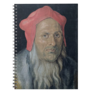 Caderno Espiral Retrato de um homem farpado em Red Hat, 1520 (óleo