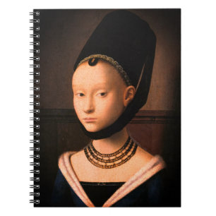 Caderno Espiral Retrato de uma Jovem Mulher (por Petrus Christus)