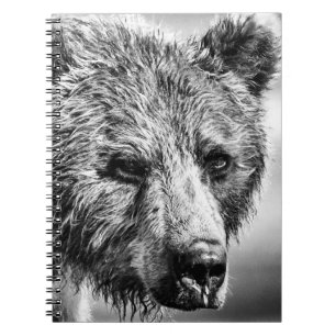 Caderno Espiral Retrato de urso pardo