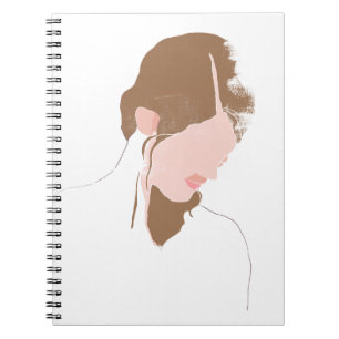 Caderno Espiral Retrato do Contorno Moderno