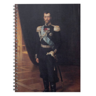 Caderno Espiral Retrato do czar Nicholas II (por Albert Edelsense)