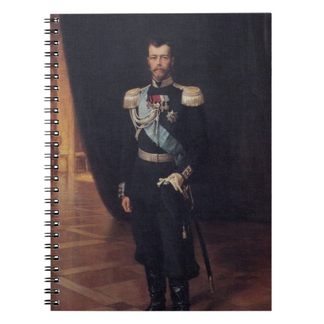 Caderno Espiral Retrato do czar Nicholas II (por Albert Edelsense) (Frente)