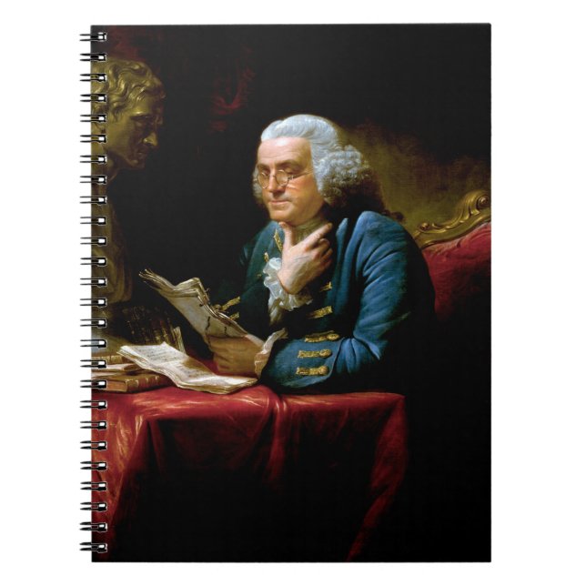 Caderno Espiral Retrato do polegar, Benjamin Franklin fundador do  (Frente)