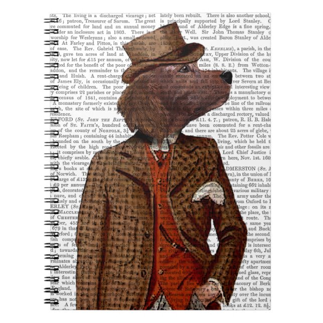 Caderno Espiral Retrato do Red Setter Rider (Frente)