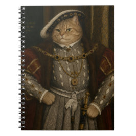 Caderno Espiral Retrato do Rei Gato Tudor – Gato Henrique VIII Ren