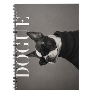 Caderno Espiral Retrato Editorial de Boston Terrier