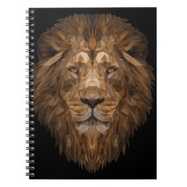 Caderno Espiral Retrato Geométrico Lion