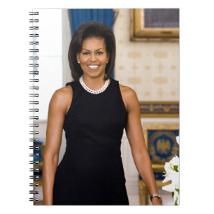 Caderno Espiral Retrato Oficial da Primeira Dama Michelle Obama