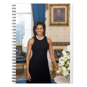 Caderno Espiral Retrato Oficial da Primeira Dama Michelle Obama