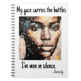 Caderno Espiral Retrato Ousado em Pixels com Tons Vibrantes