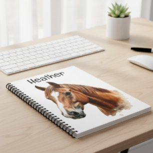 Caderno Espiral Retrato Personalizado de Cavalo